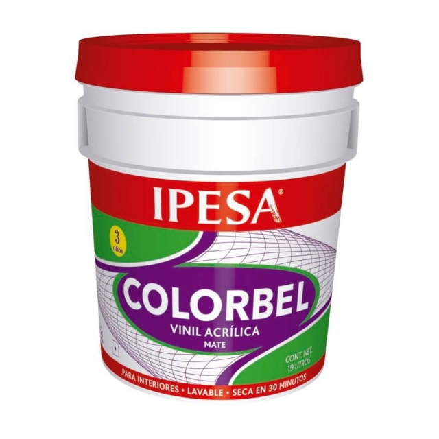 PVPR Cubeta de pintura vinílica premium 19 Lt color rojo