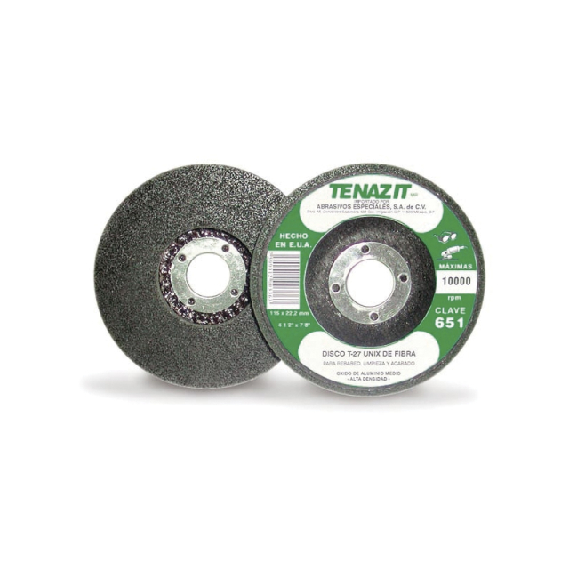 DISCO TENAZIT DE FIBRA 4-1/2" X 7/8" GRANO MEDIO # 651