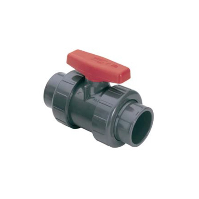 VALVULA ESFERA PVC CON TUERCAS UNION CEMENTAR C-80 2-1/2"