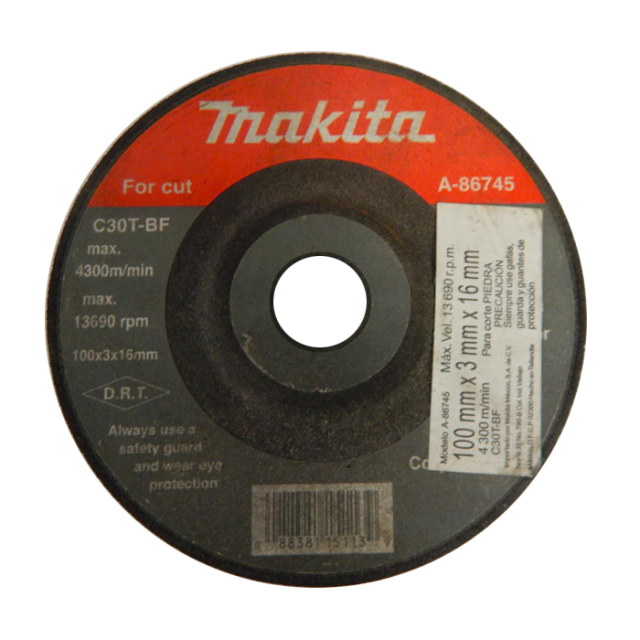 DISCO MAKITA P/CORTE DE PIEDRA  4" X 1/8" X 5/8" # A86745 / B-44080