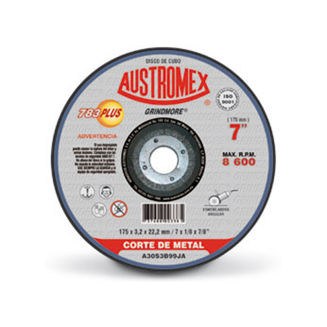 DISCO AUSTROMEX P/CORTE DE METAL P/PULIDOR 7" X 1/8" X 7/8" #783