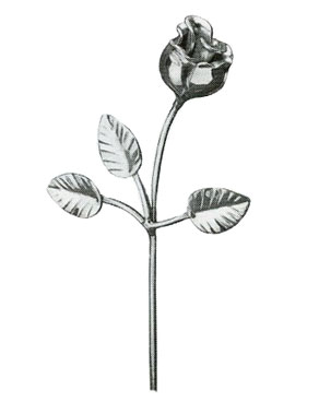 FIGURA FLOR DECORATIVA FORJA ITALIANA ALTO 26 CM (160/E/10)