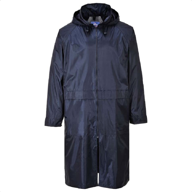 IMPERMEABLE 3/4 AZUL CON CAPUCHA TALLA GRANDE (IMPER-G)