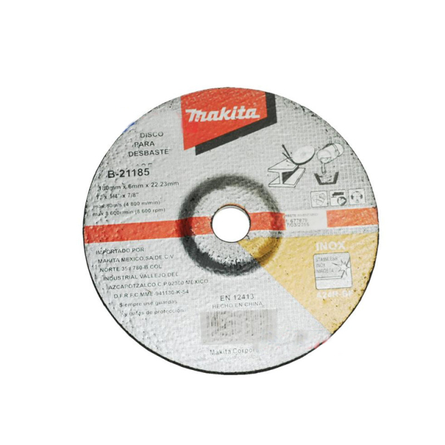 DISCO MAKITA P/DESBASTE DE METAL 7" X 1/4" X 7/8" "ALTO RENDIMIENTO"  # B21185