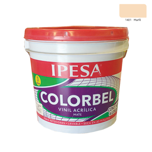 PINTURA IPESA VINIL ACRILICA COLORBEL MARFIL 1401 GALON