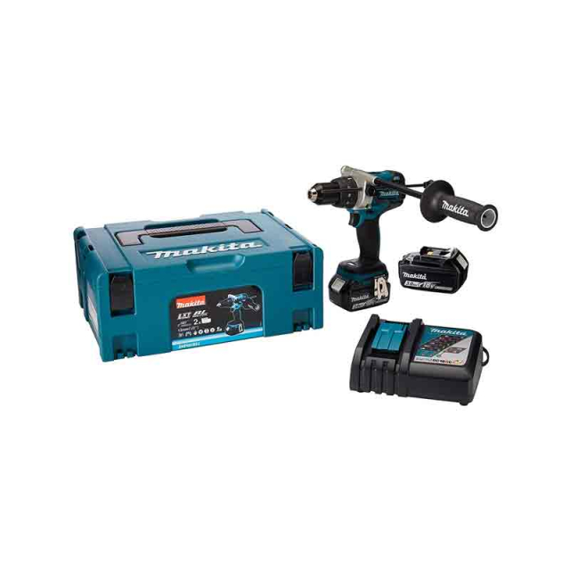 TALADRO ROTOMARTILLO INALAMBRICO MAKITA 1/2" 2 VEL. 0-550 0-2,100 RPM 18 V (DHP481RTJ) ANTES (DHP481RFJ)