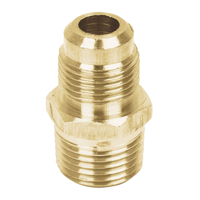 NIPLE TERMINAL DE LATON  3/8" FLARE A 1/4" NPT FOSET (CLG-413) (47435)