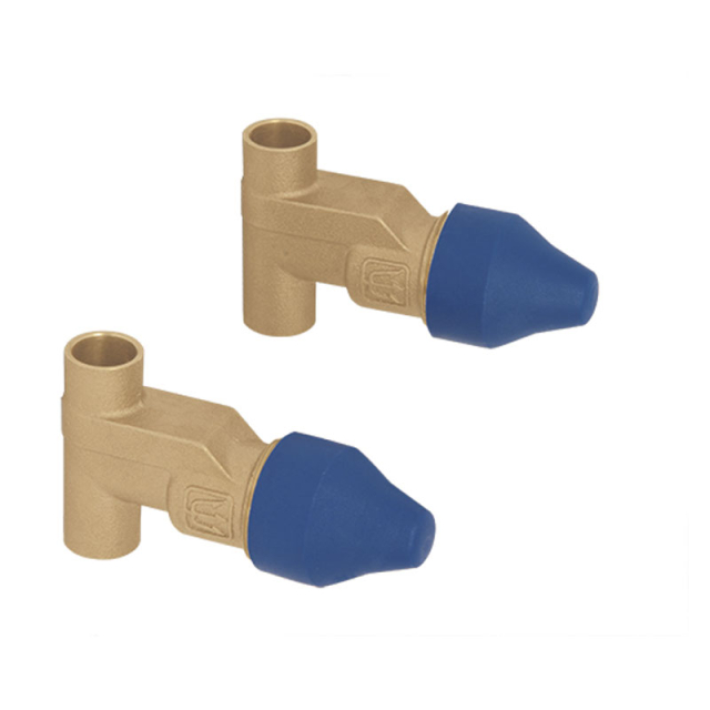 JUEGO DE 2 LLAVES EMPOTRAR SOLDABLES CERAMICO FOSET DE 1/4" VUELTA (49600) (E-652SCE)