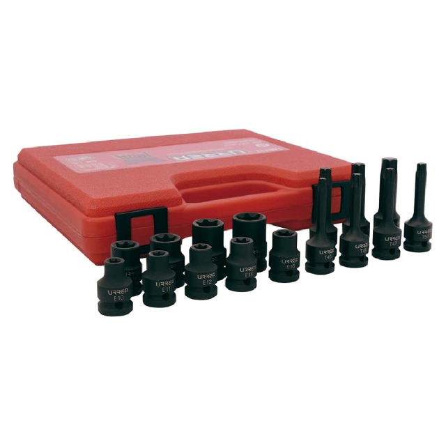 JUEGO URREA 16 DADOS DE IMPACTO TORX Y HEMBRA 1/2"(74ET17)