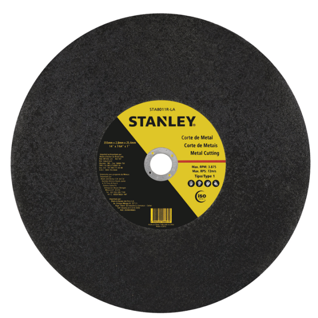 DISCO STANLEY P/CORTE DE METAL 14" X 3/32" X 1" (STA8011R-LA)