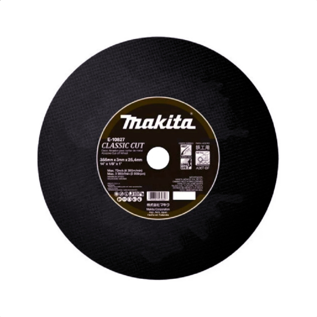 DISCO MAKITA P/CORTE DE METAL 14" X 1/8" X 1" # E10827-25 (NEGRO)