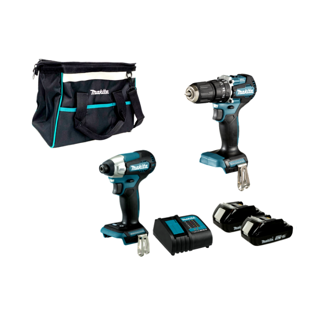 JUEGO MAKITA LLAVE DE IMPACTO, ROTOMARTILLO Y ACCESORIOS #DLX2414YX6