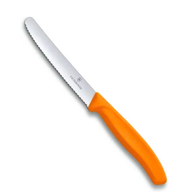 CUCHILLO VICTORINOX SWISS CLASSIC PARA TOMATE DENTADO 11 CM NARANJA (6.7836.L119)