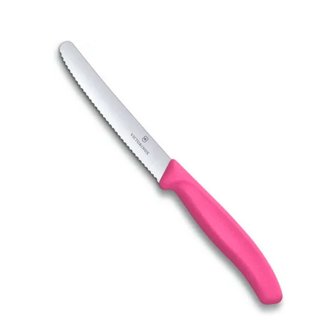 CUCHILLO VICTORINOX SWISS CLASSIC PARA TOMATE DENTADO 11 CM ROSA (6.7836.L115)