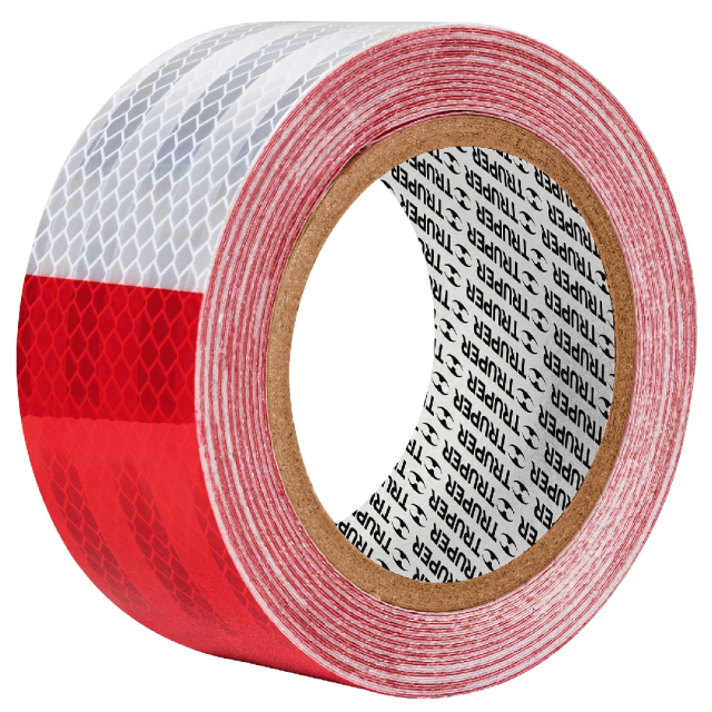 CINTA REFLECTORA TRUPER ROJO/BLANCO 2" X 9 M (101683)