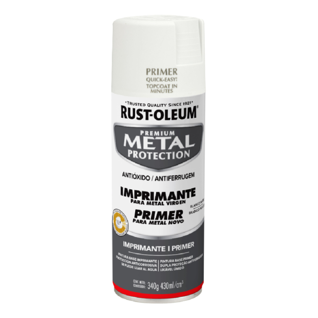 PINTURA AEROSOL RUST-OLEUM PRIMER ANTICORROSIVO PARA METAL VIRGEN COLOR BLANCO MATE (272093)