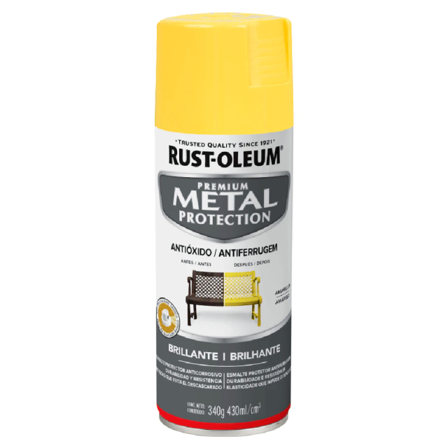 PINTURA AEROSOL RUST-OLEUM ESMALTE ANTIOXIDO METAL PROTECTION AMARILLO BRILLANTE (272080)