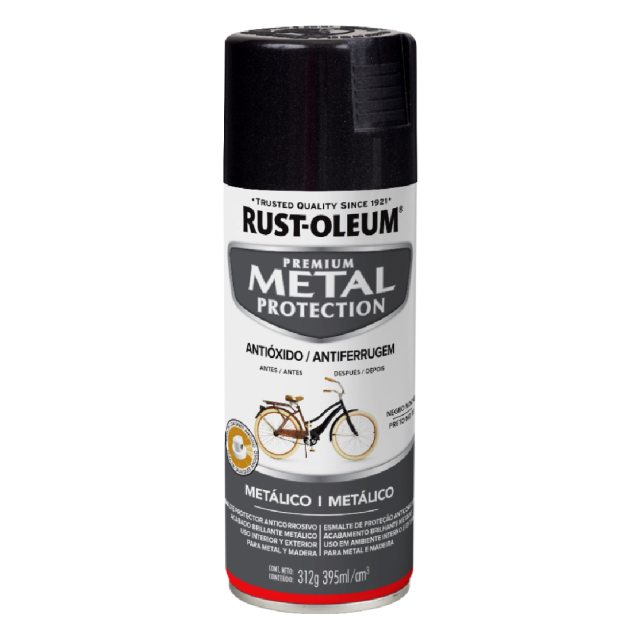 PINTURA AEROSOL RUST-OLEUM ESMALTE ANTIOXIDO METAL PROTECTION NEGRO NOCHE METALICO (272053)