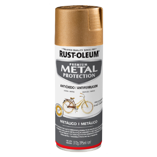 PINTURA AEROSOL RUST-OLEUM ESMALTE ANTIOXIDO METAL PROTECTION ORO CHAMPAGNE METALICO (351514)