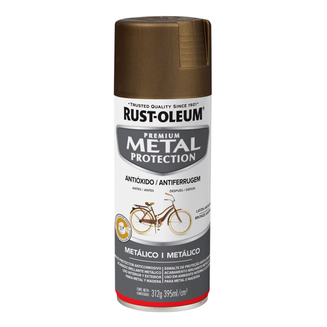 PINTURA AEROSOL RUST-OLEUM ESMALTE ANTIOXIDO METAL PROTECTION LATON ANTIGUO METALICO (272055)