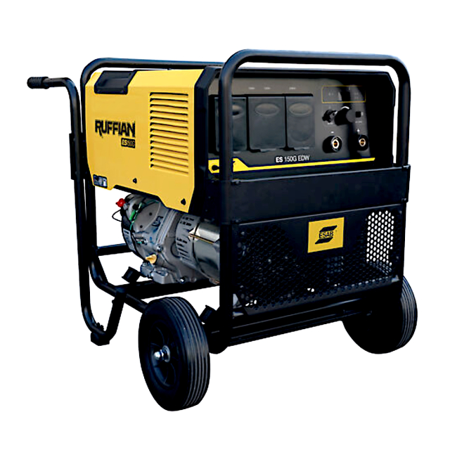 GENERADOR SOLDADORA ESAB RUFIAN ES 150G, MOTOR KOHLER 14 HP A GASOLINA 4500W 19 LTS 150 AMP 110/220V